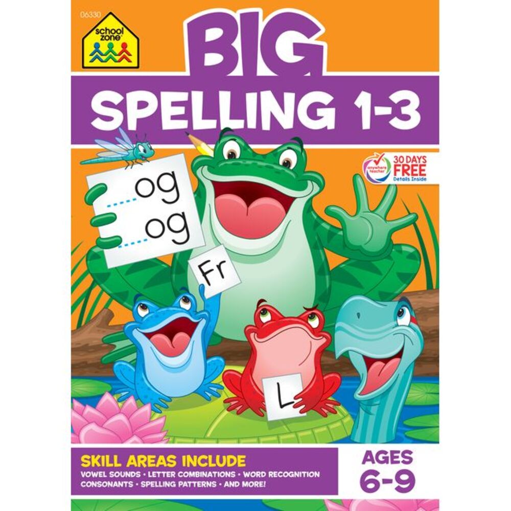 School Zone Big Spelling 1-3 Workbook -- School Zone
